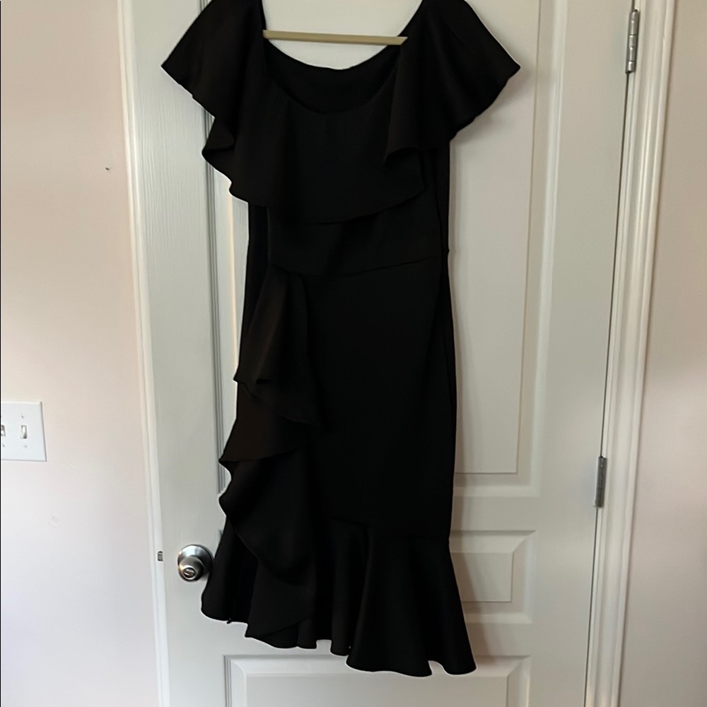 Elegant Black Ruffle Dress